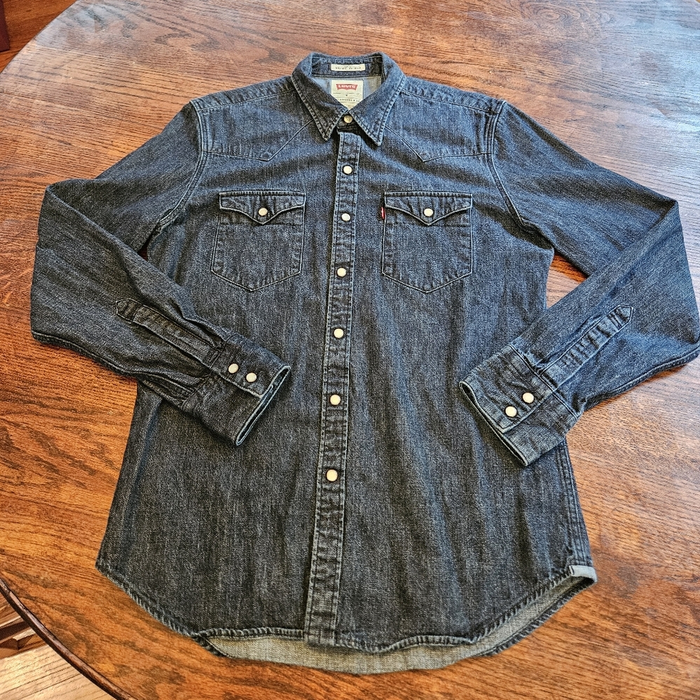 Levi's Western Dark Denim Shirt Sz M